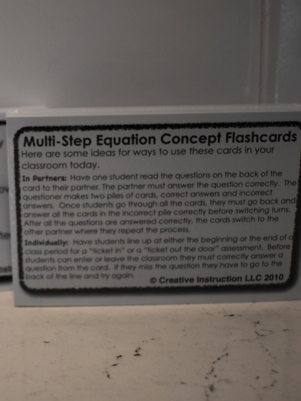 New Multi-Step Equation Concept Flashcards Algebra Math Teacher Homeschool